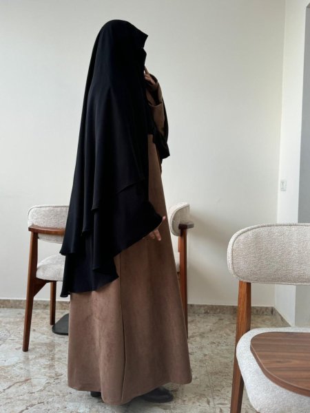 طقم عابدة ( نقاب + غشوة طبقتين )