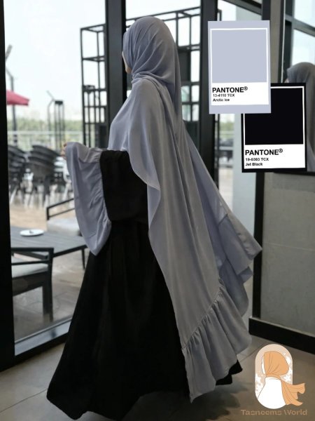 طقم سهى ( عباي+حجاب شيفون 200*100 سم )  قماش كريب فورمال بتلبس لحد طول 175 سم ووزن 100 كيلو