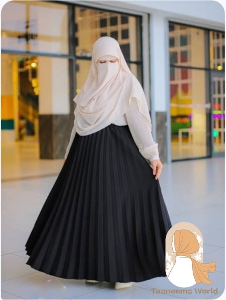 تنورة كلوش  كسرات قماش روزالين بتلبس لحد طول 180 سم