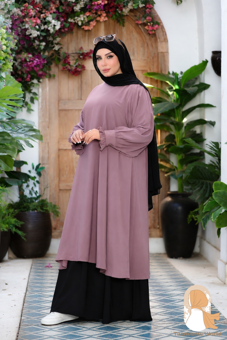 طقم وقار ( كاب + تنورة ) قماش رويال سعودي
