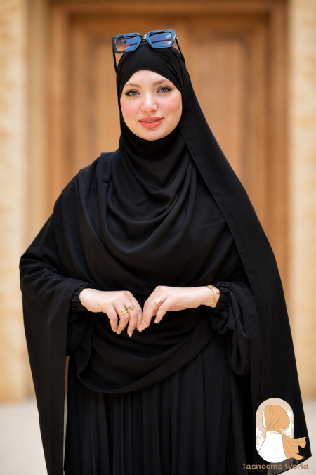 حجاب مستطيل 200*90 سم  قماش شيفون سعودي