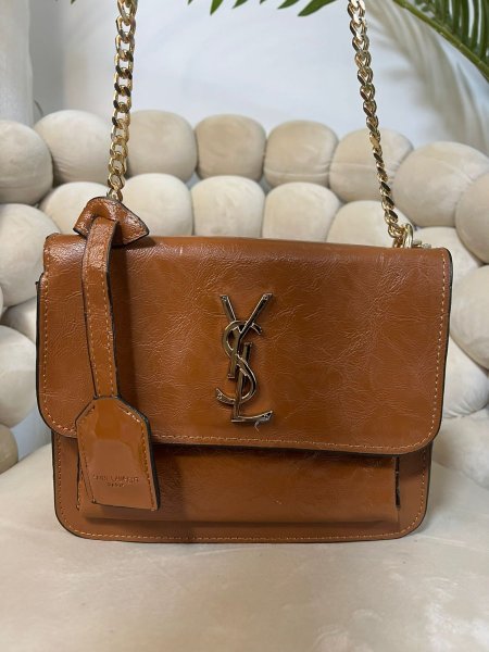 Ysl جلد  مع كيس الماركة واوراق الشركة