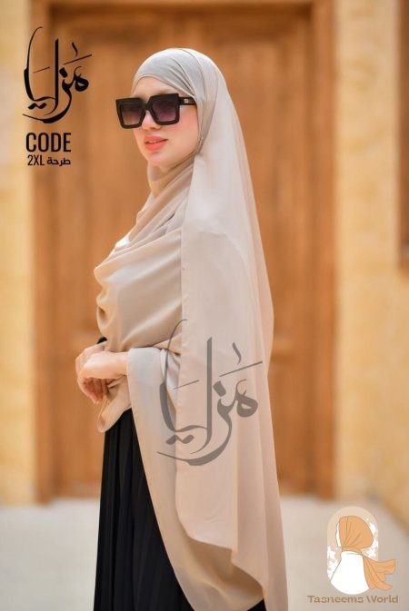 حجاب مستطيل مزايا  شيفون 200 * 90 سم